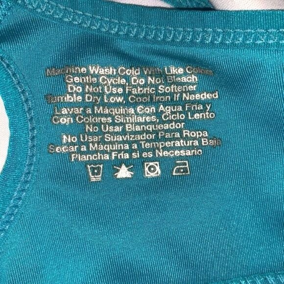 Avia Teal Racerback Sports Bra Size M 80% Polyester 20% Spandex Womens Activewea - Picture 5 of 9